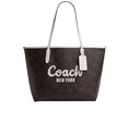 Load image into Gallery viewer, Coach Women's City Tote Bag With Coach Graphic Silver/Walnut/Chalk
