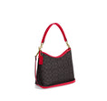 Load image into Gallery viewer, Coach Women's Laurel Shoulder Bag In Signature Canvas Gold/Walnut/Bold Red