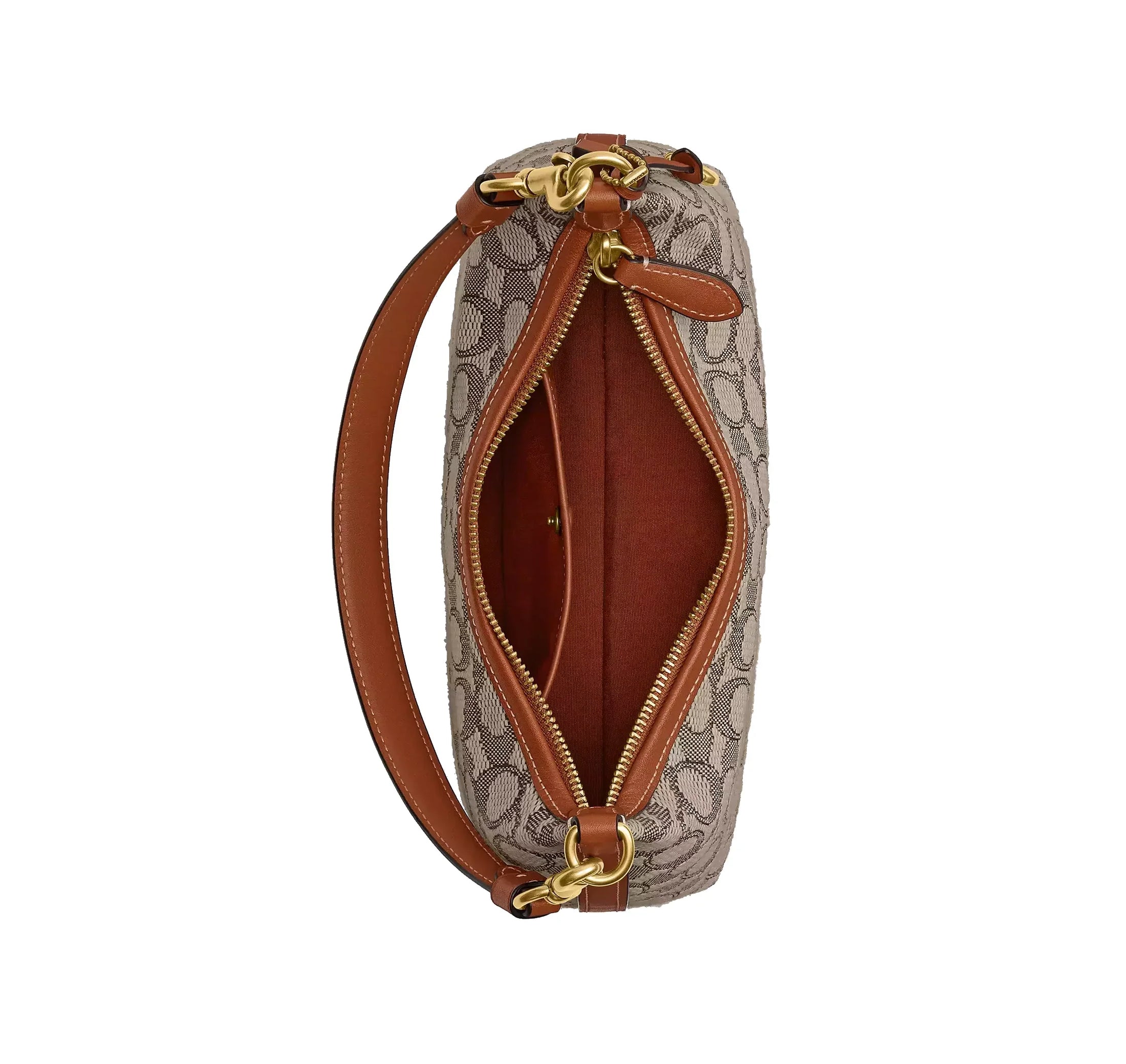 Coach Women's Juliet Shoulder Bag 25 In Signature Textile Jacquard Brass/Cocoa Burnished Amber