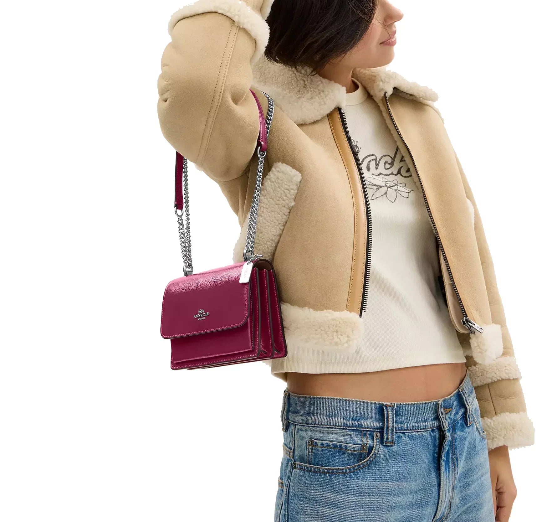 Coach Women's Mini Klare Crossbody Silver/Pink