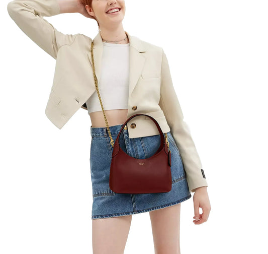 Coach Women's Brooklyn Shoulder Bag 23 Brass/Dark Ruby
