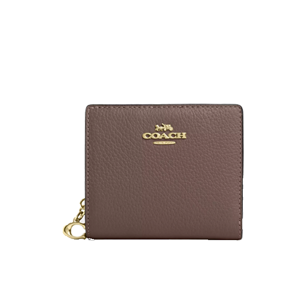 Coach Women's Snap Wallet Gold/Dark Stone