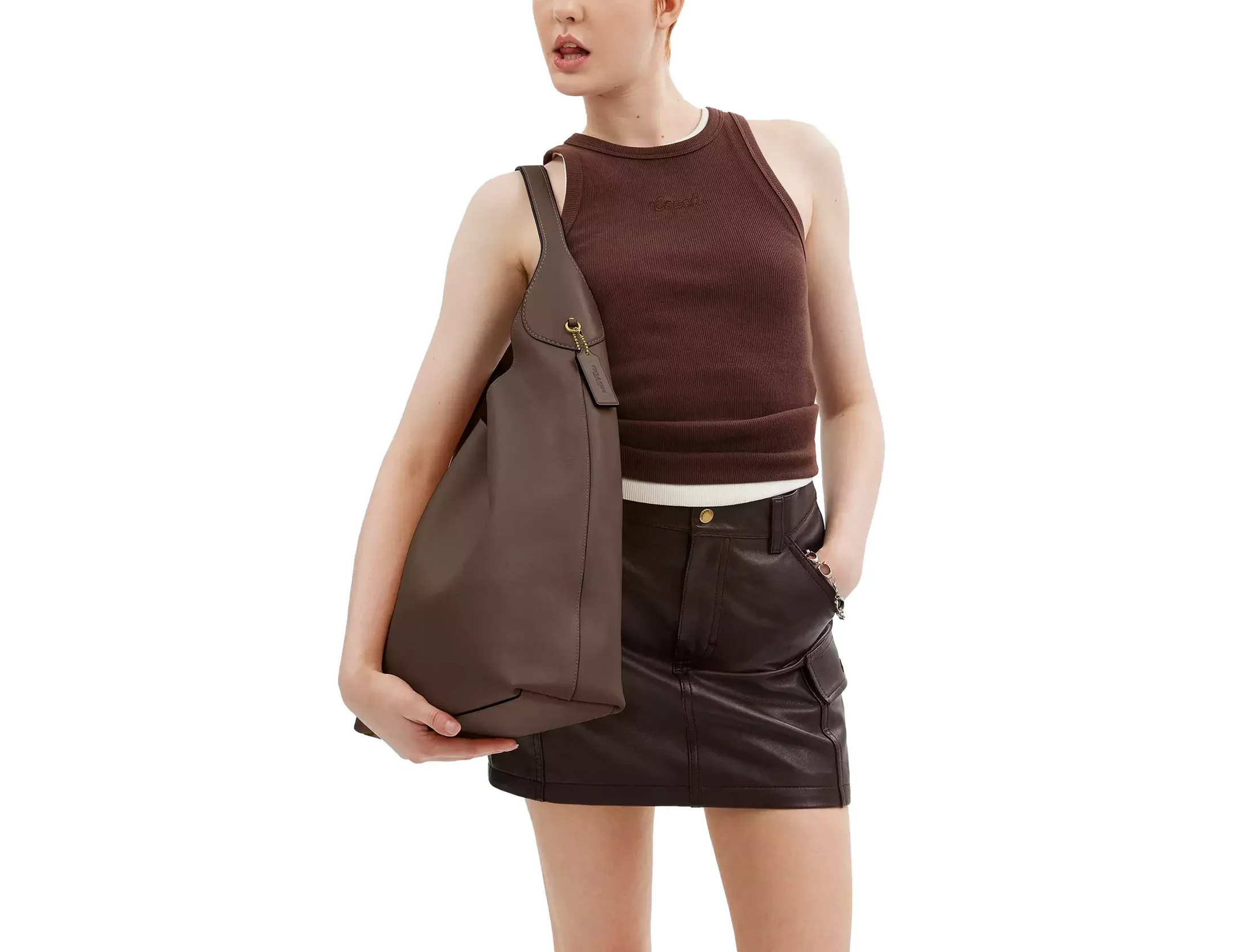 Coach Women's Brooklyn Shoulder Bag 39 Brass/Dark Stone