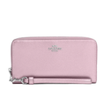 Load image into Gallery viewer, Coach Women's Long Zip Around Wallet Silver/Metallic Pink
