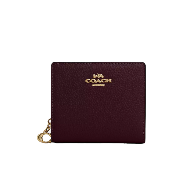 Coach Women's Snap Wallet Gold/Merlot