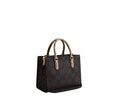 Load image into Gallery viewer, Coach Women's Maggie Small Tote Bag In Blocked Signature Canvas Gold/Walnut/Tan
