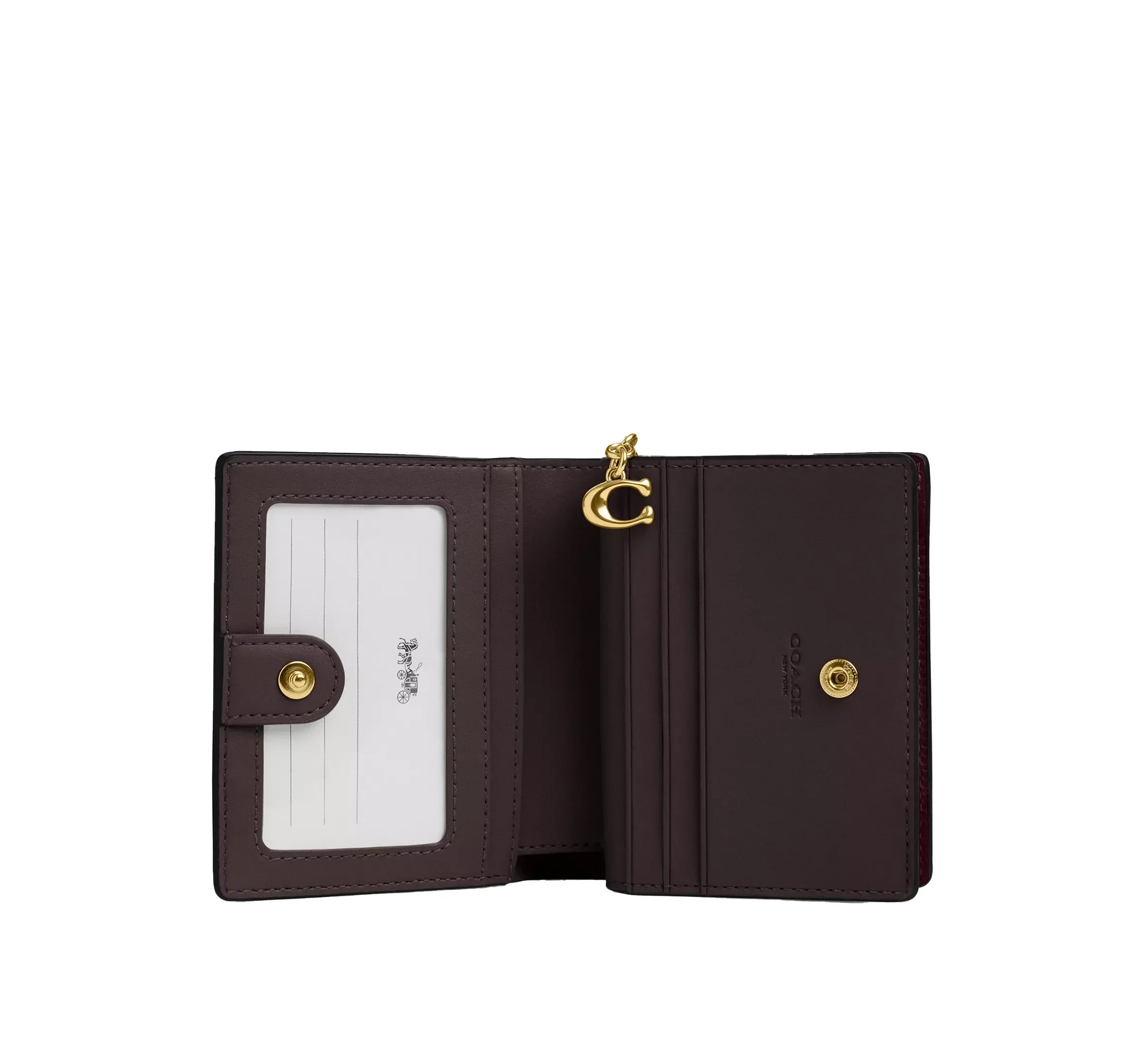 Coach Women's Snap Wallet Gold/Merlot
