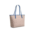 Load image into Gallery viewer, Coach Women's City Tote Bag With Coach Graphic Gold/Sand/Pacific Bright Mineral
