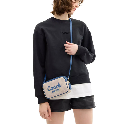 Coach Women's Mini Jamie Camera Bag In Signature Canvas With Coach Print Gold/Sand/Pacific Bright Mineral