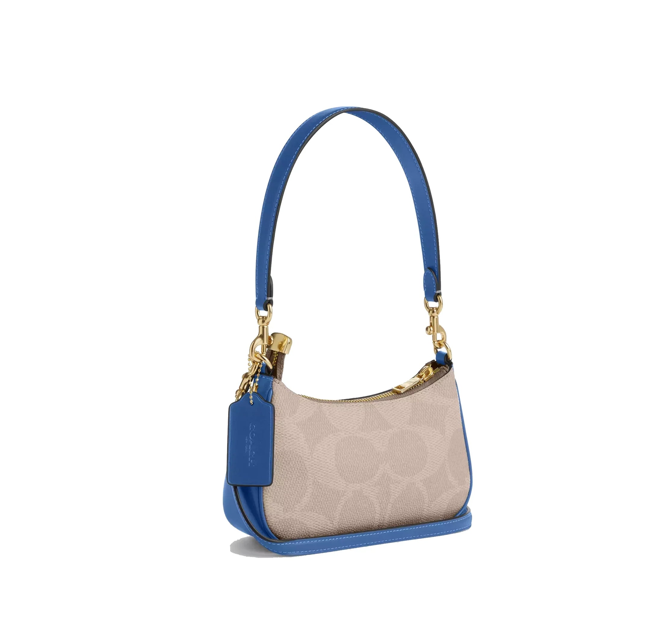 Coach Women's Teri Mini Crossbody Bag In Signature Canvas With Coach Graphic Gold/Sand/Pacific Bright Mineral