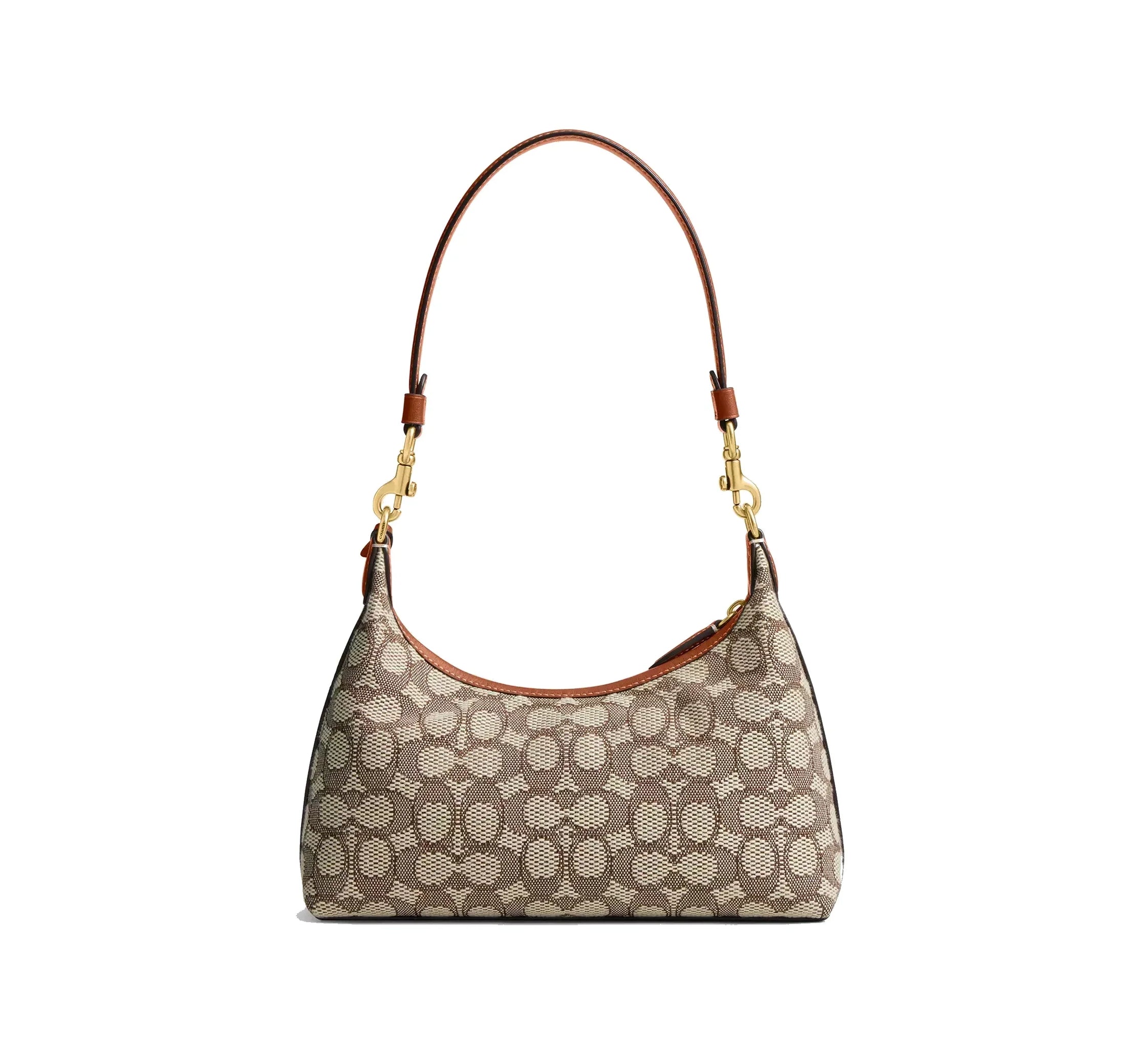 Coach Women's Juliet Shoulder Bag 25 In Signature Textile Jacquard Brass/Cocoa Burnished Amber