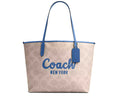 Load image into Gallery viewer, Coach Women's City Tote Bag With Coach Graphic Gold/Sand/Pacific Bright Mineral
