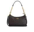 Load image into Gallery viewer, Coach Women's Teri Shoulder Bag In Signature Canvas Gold/Walnut/Black
