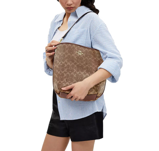 Coach Women's City Large Bucket Bag In Signature Canvas Gold/Tan/Brown