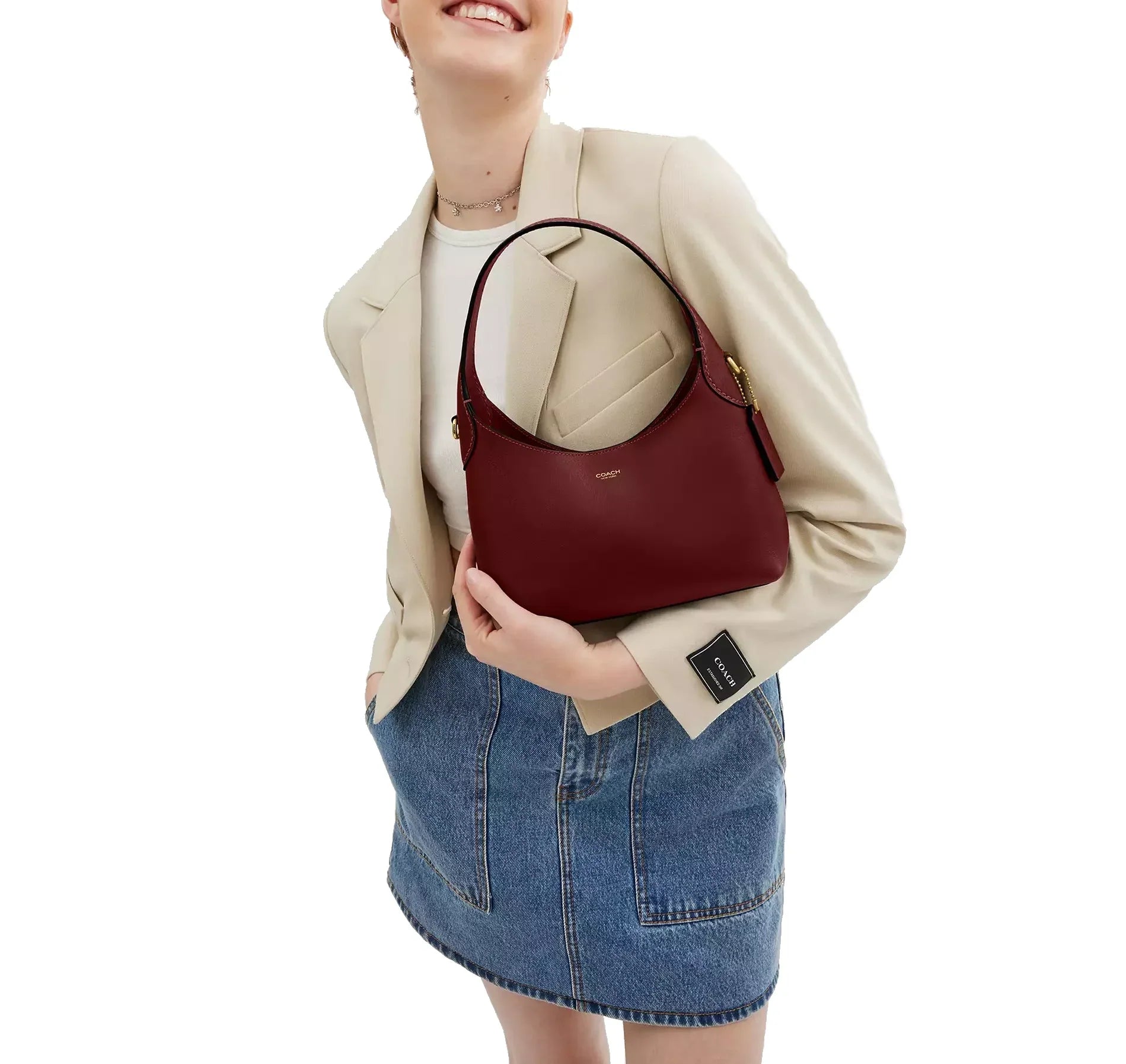 Coach Women's Brooklyn Shoulder Bag 23 Brass/Dark Ruby
