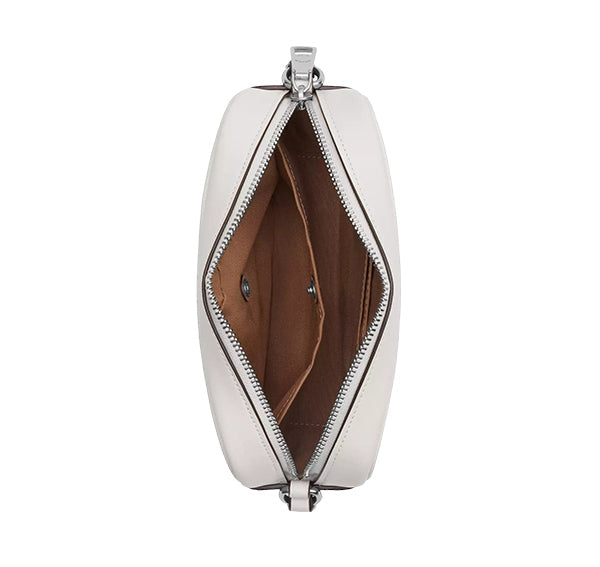 Coach Women's Mini Jamie Camera Bag In Signature Canvas With Coach Print Silver/Walnut/Chalk